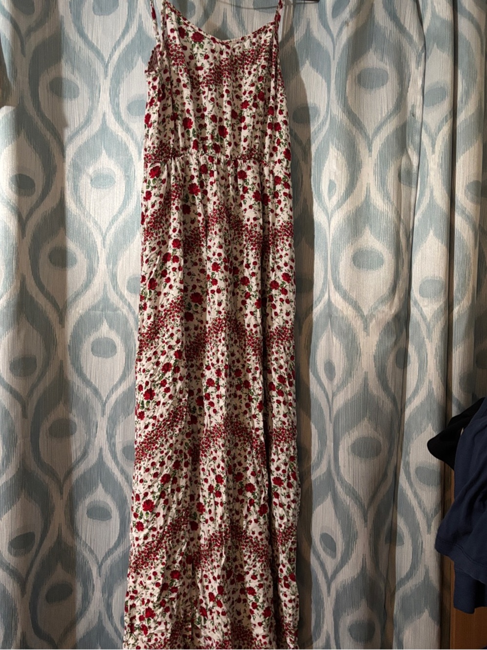 Divided Floral Maxi Dress in White and Red